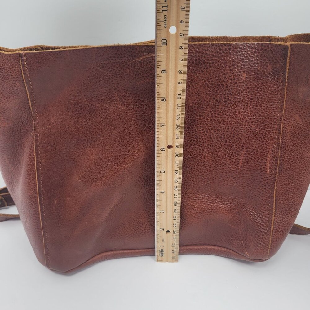 Portland Leather Co Women's Brown Leather Crossbody Bag - Picture 11 of 12